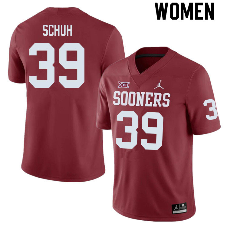 Women #39 Peter Schuh Oklahoma Sooners College Football Jerseys Sale-Crimson
